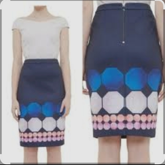 Ted Baker London Navy Rivaas  Pencil Skirt Size Ted 0 U.S Size 2 - Picture 1 of 9